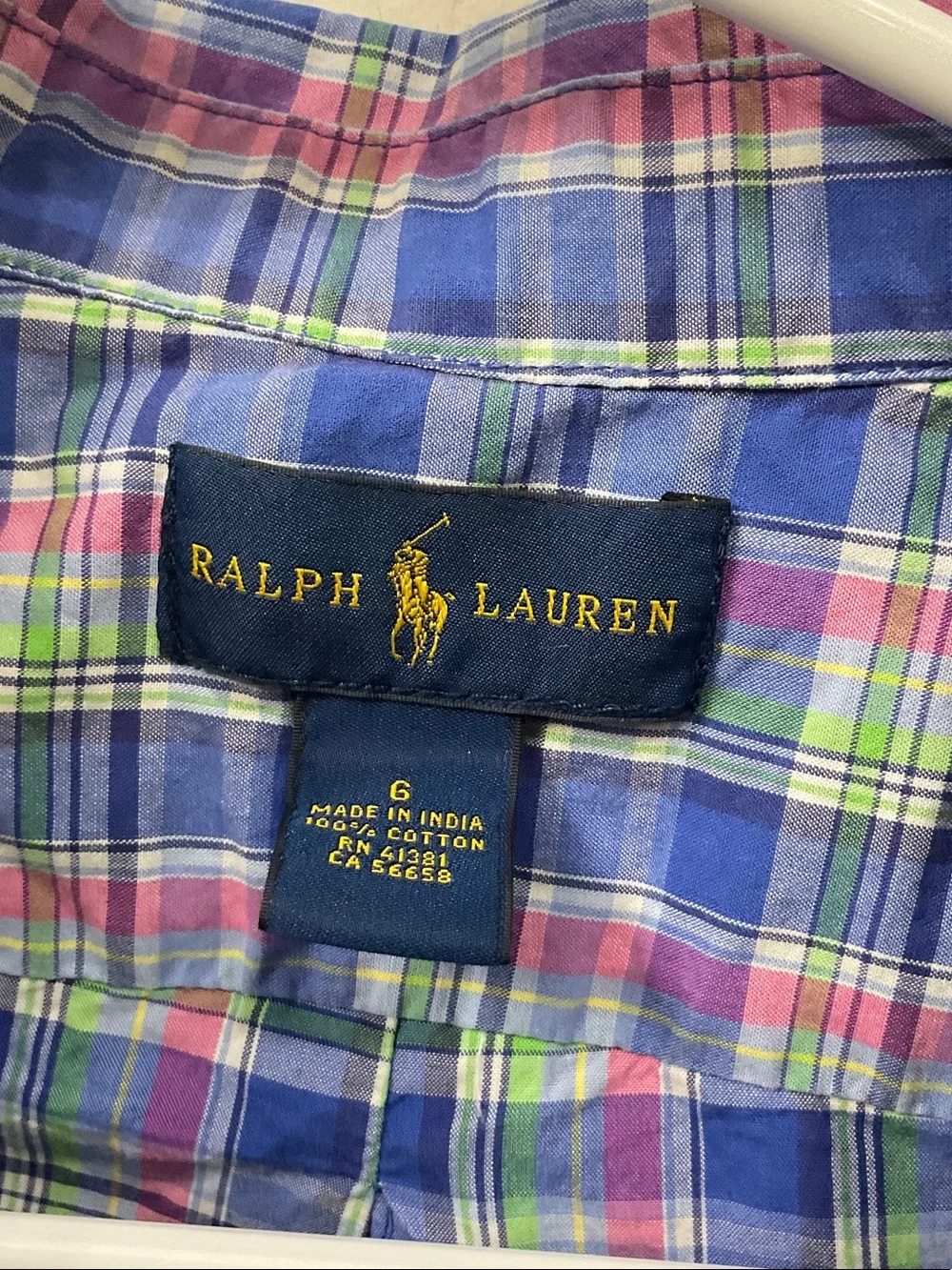 Ralph Lauren Kids Plaid Button-Down Shirt in Blue, Green & Purple